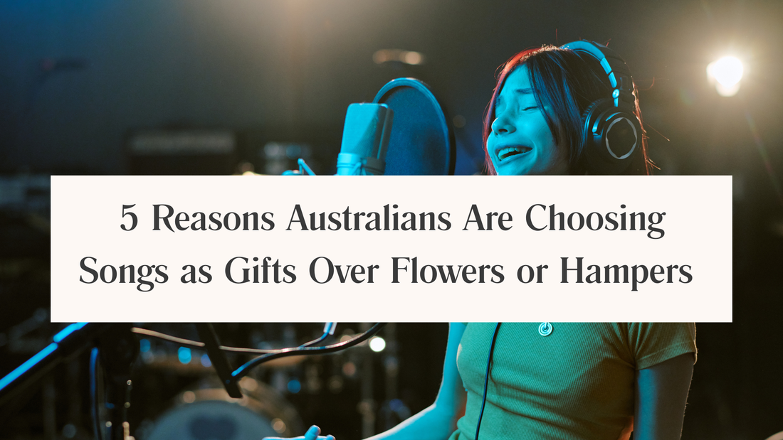 Australian musician recording a personalised song gift in studio