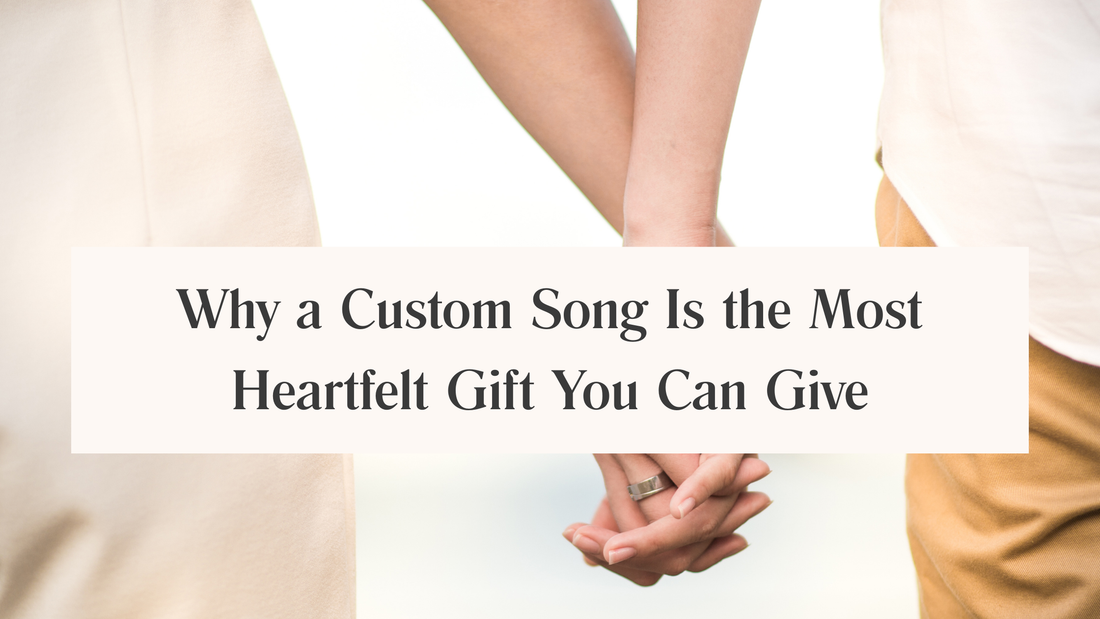 Hands holding printed lyric sheet from custom song by Verse Things First