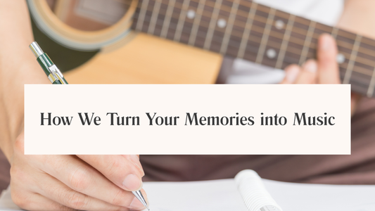 Songwriter writing personalised lyrics from a customer’s story